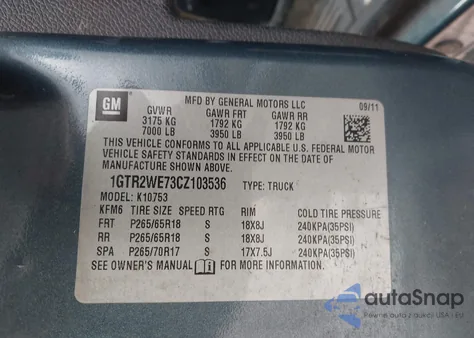 2012 GMC Sierra 1500 Slt from USA, damaged, VIN 1GTR2WE73CZ103536